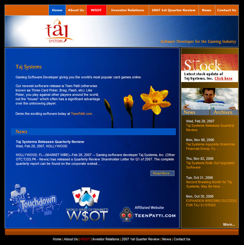 home page taj systems